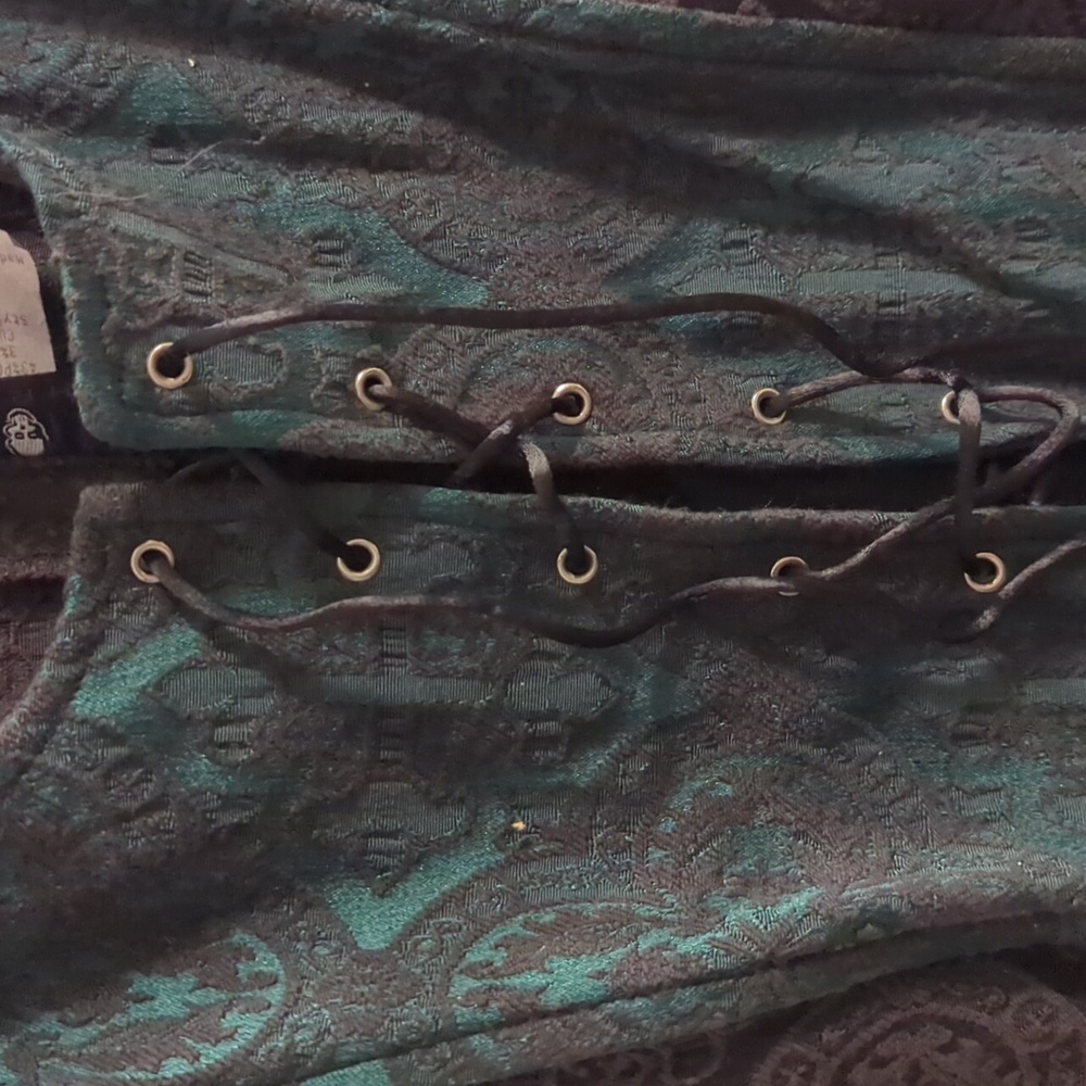 Vintage black and green corset top - Picture 2 of 8